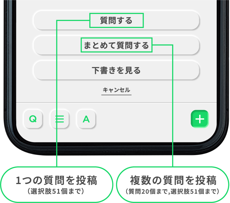 質問作成ボタン内